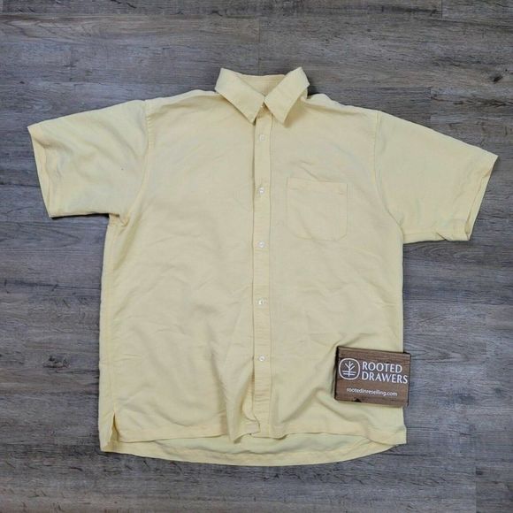 Joseph Abboud Other - Joe Joseph Abboud Polo T-Shirt Yellow Collared Short Sleeve Solid Button Up Mens